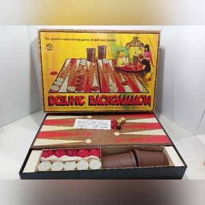 1973 DELUXE BACKGAMMON Board Game Pacific Game Company **COMPLETE**
